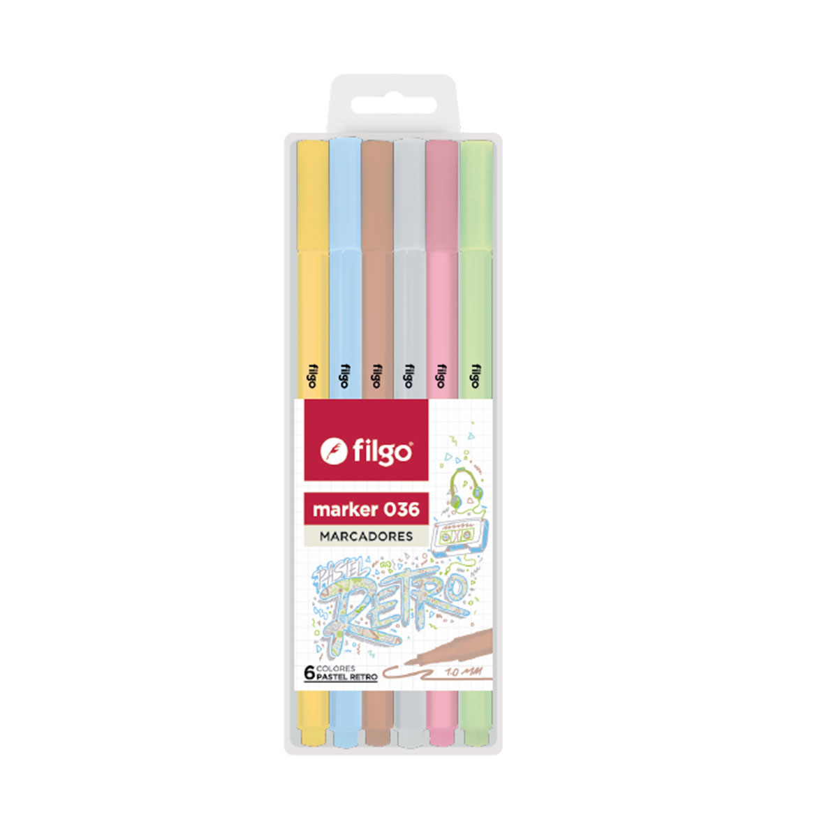 M36-E6-PASR FILGO                                                        | MARCADOR 036 ESTUCHE 6 UNIDADES PASTEL RETRO                                                                                                                                                                                                    