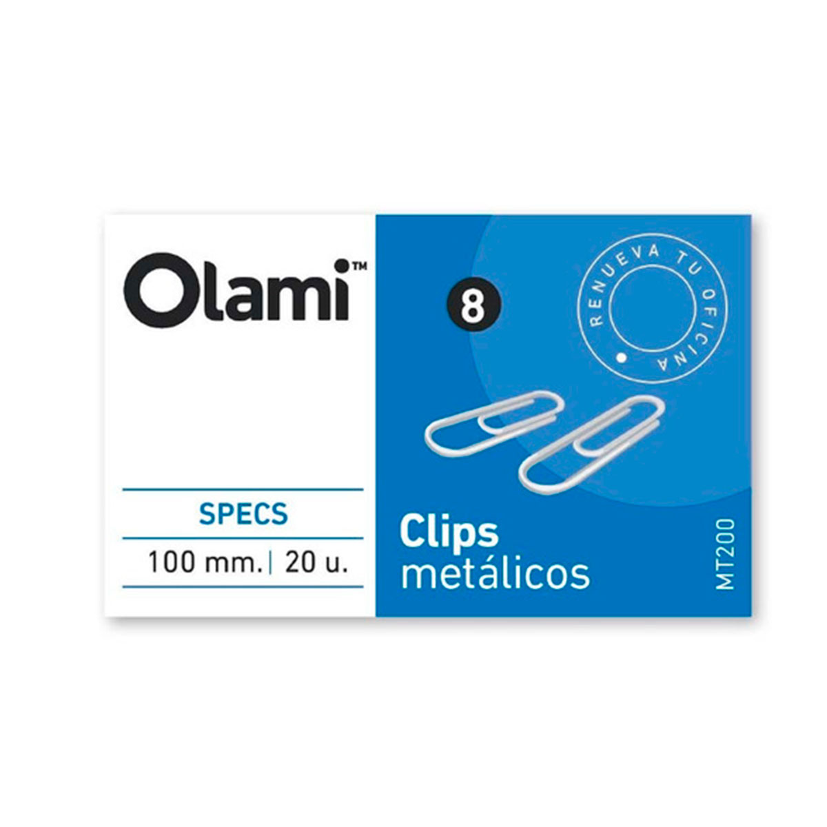 MT201 OLAMI                                                        | CLIPS METAL Nº 7 78MM CAJA POR 50 UNIDADES                                                                                                                                                                                                      