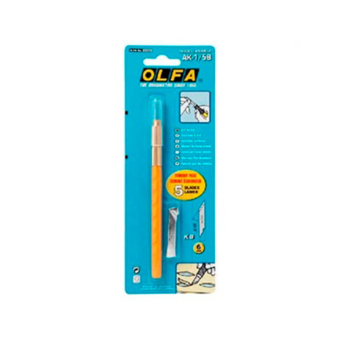 OLFAK5 OLFA                                                         | CUCHILLA HOBBY AK-5 - 4MM- (30 REP. + 1 AGUJA)                                                                                                                                                                                                  