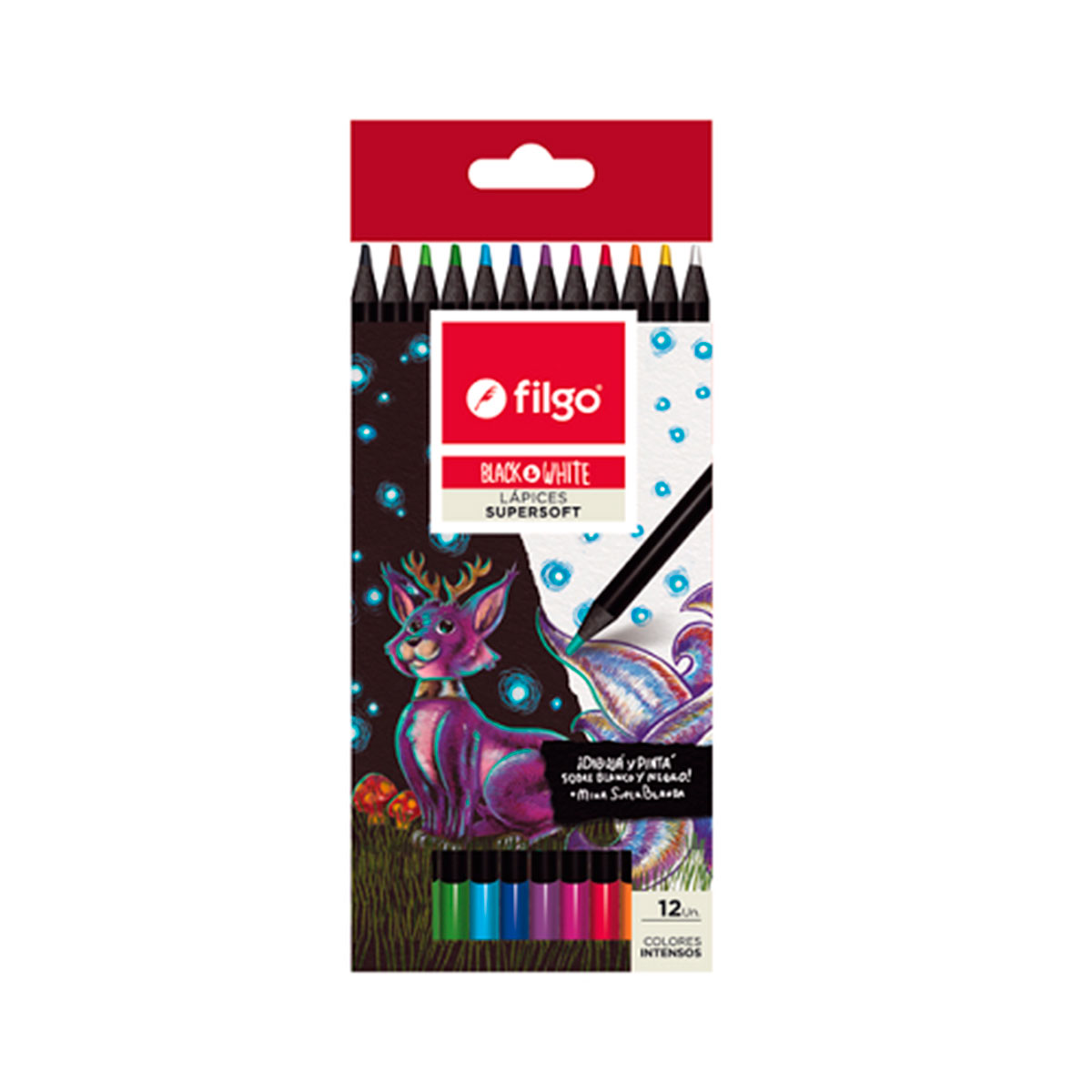 PN501-E12-SUR FILGO                                                        | LAPICES DE COLORES BLACK & WHITE ESTUCHE 12 UNIDADES                                                                                                                                                                                            