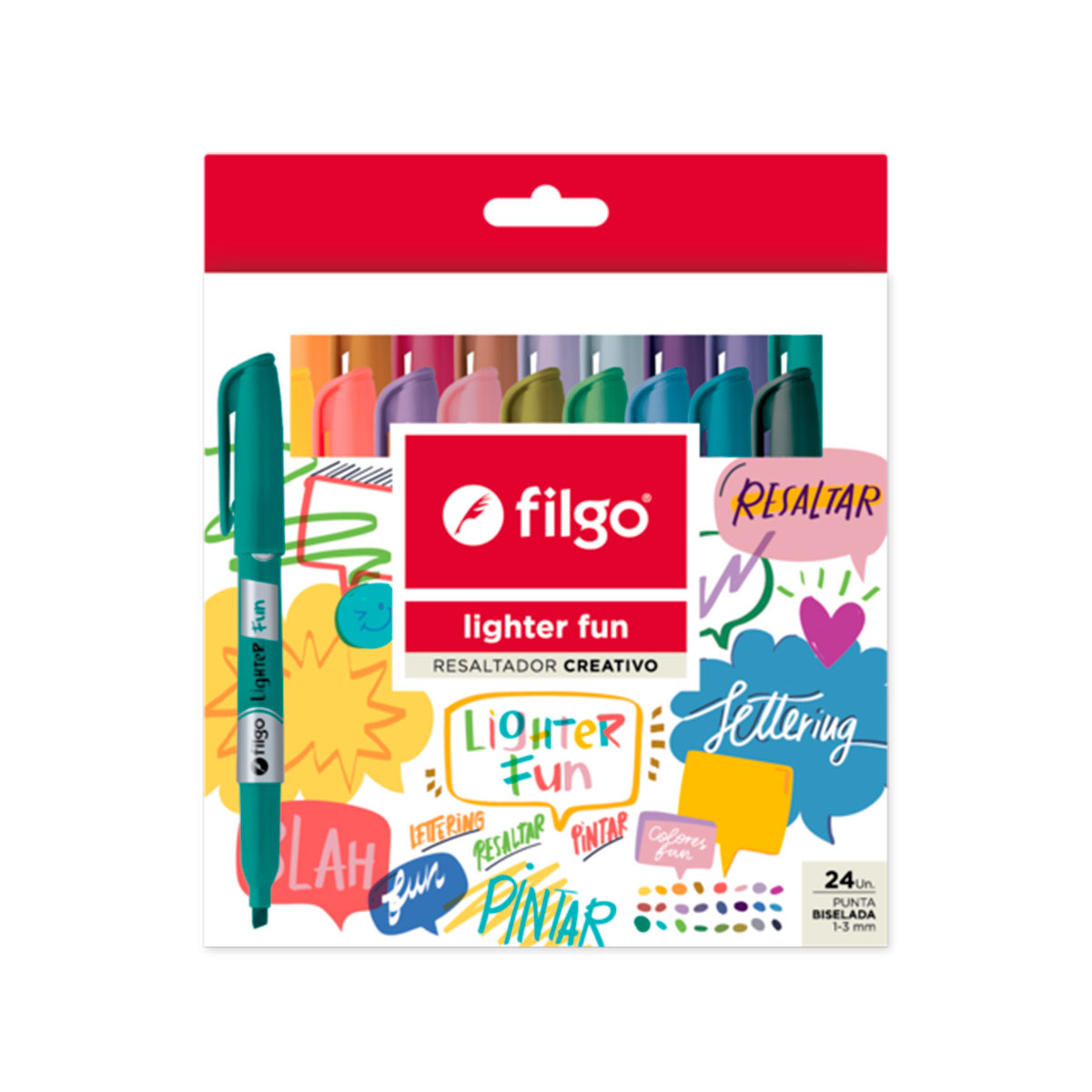 SLF-E24-FUN FILGO                                                        | RESALTADORES CREATIVO FINO LIGHTER FUN 24 COLORES                                                                                                                                                                                               