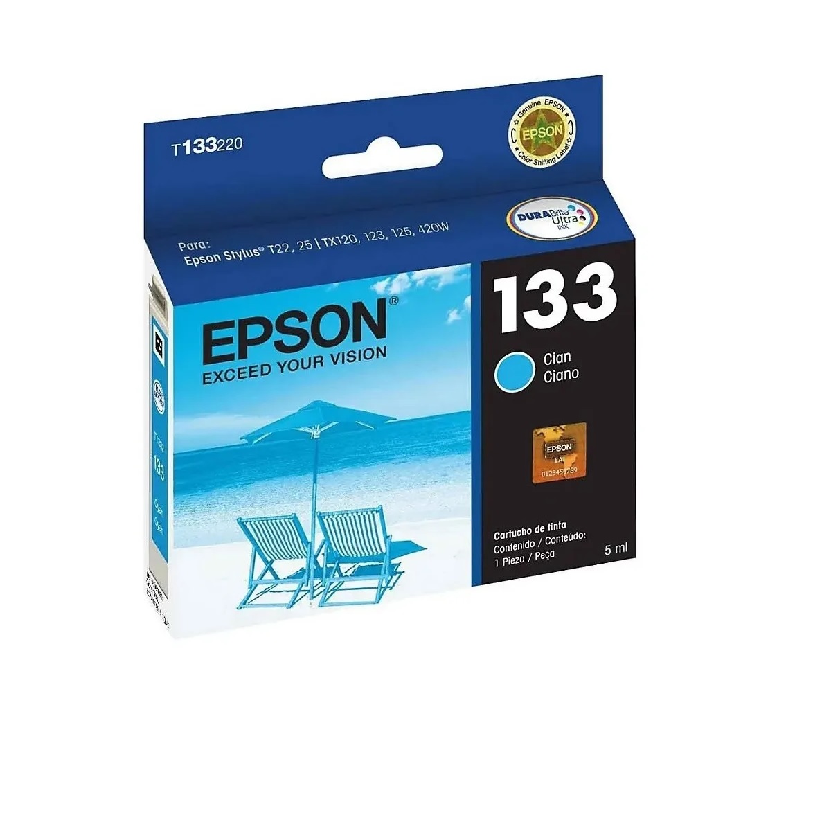 T133220-AL EPSON                                                        | CARTUCHO T133220-AL CYAN STYLUS T25/TX125/TX420                                                                                                                                                                                                 