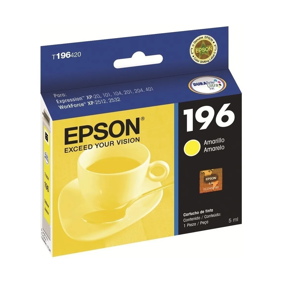 T196420-AL EPSON                                                        | CARTUCHO T196420-AL AMARILLO XP-201/ XP-401 (HIGH CAPACITY)                                                                                                                                                                                     