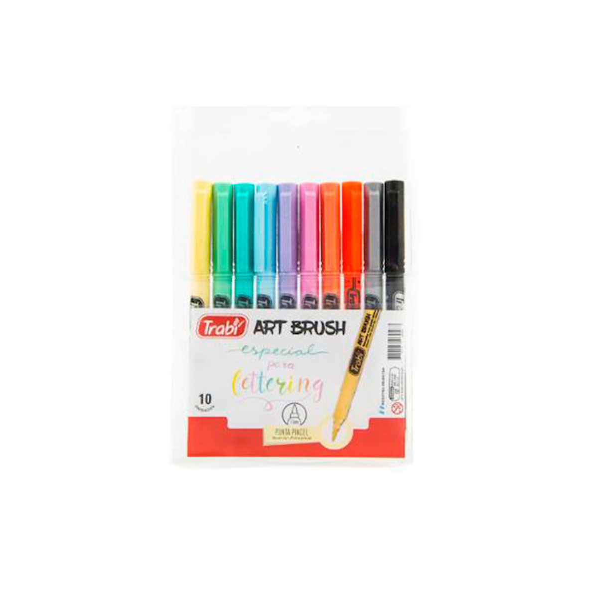 TR6958 TRABI                                                        | MARCADOR ART BRUSH POR 10 UNIDADES SURTIDO PASTEL                                                                                                                                                                                               