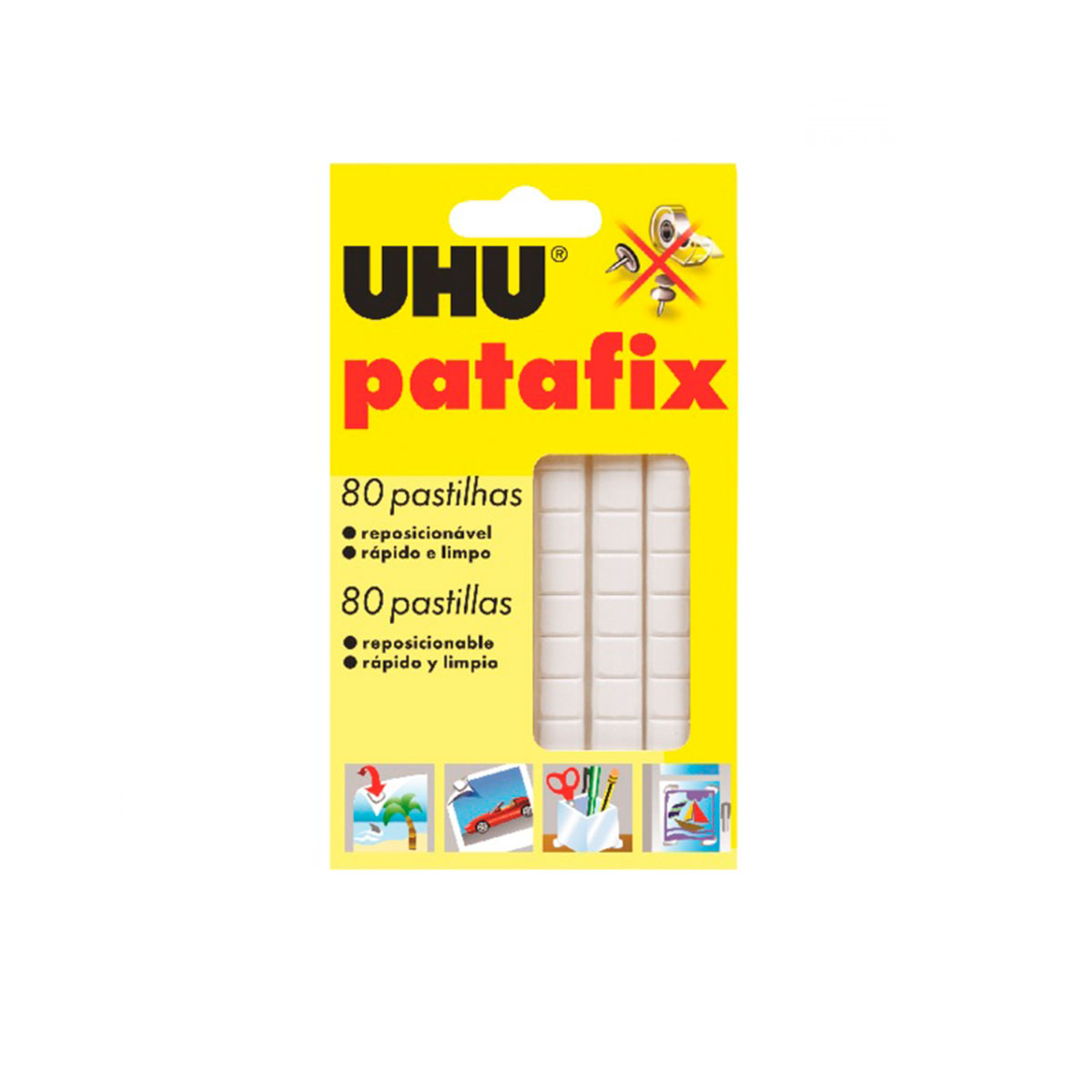 U41710 UHU                                                          | MASILLA TAC PATA FIX REMOVIBLE POR 80 UNIDADES                                                                                                                                                                                                  