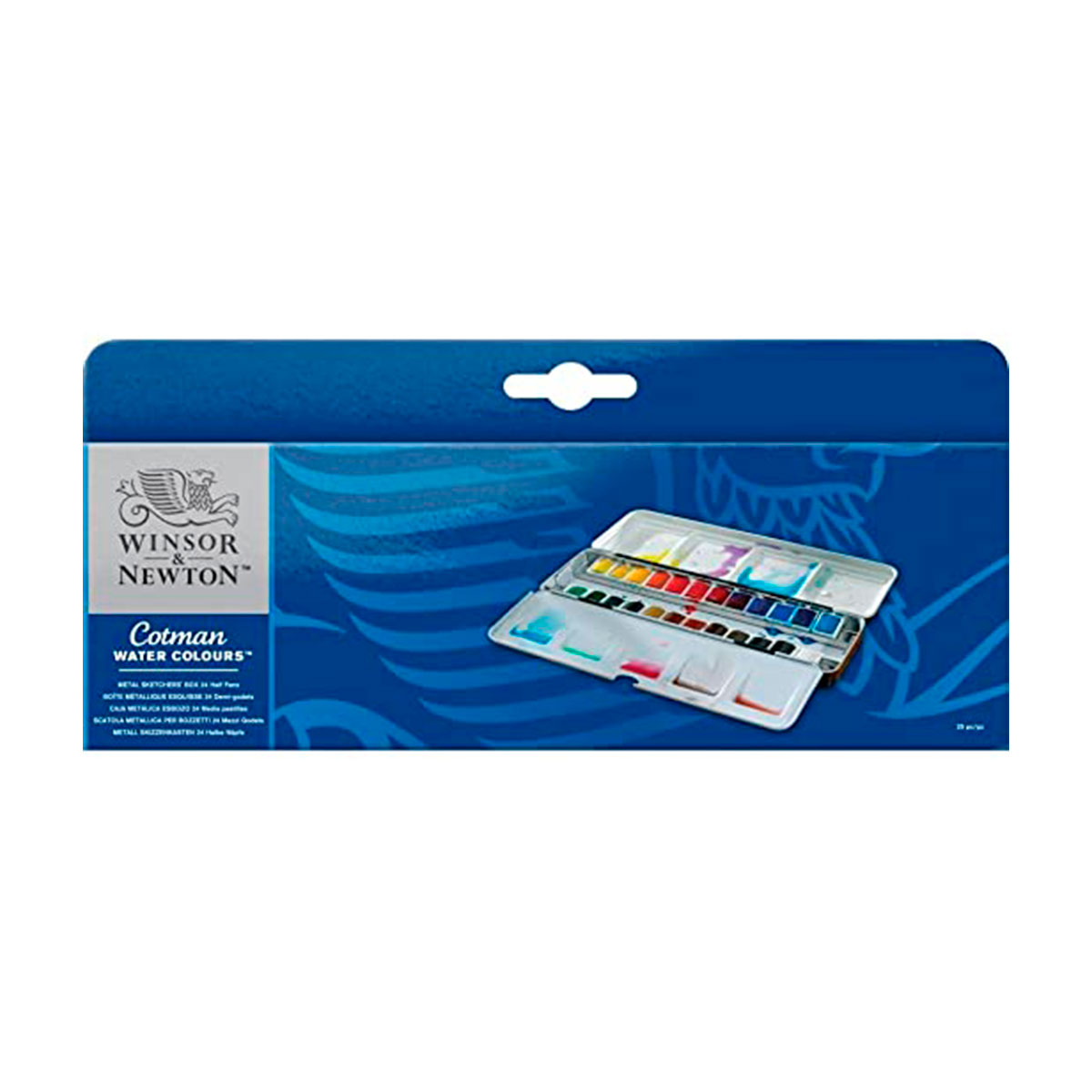 W0390645 WINSOR & NEWTON                                              | SET ACUARELAS COTMAN METAL SKETCHERS BOX X 24 UNIDADES                                                                                                                                                                                          